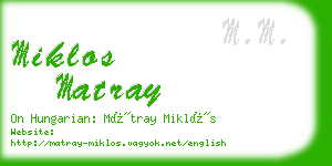 miklos matray business card